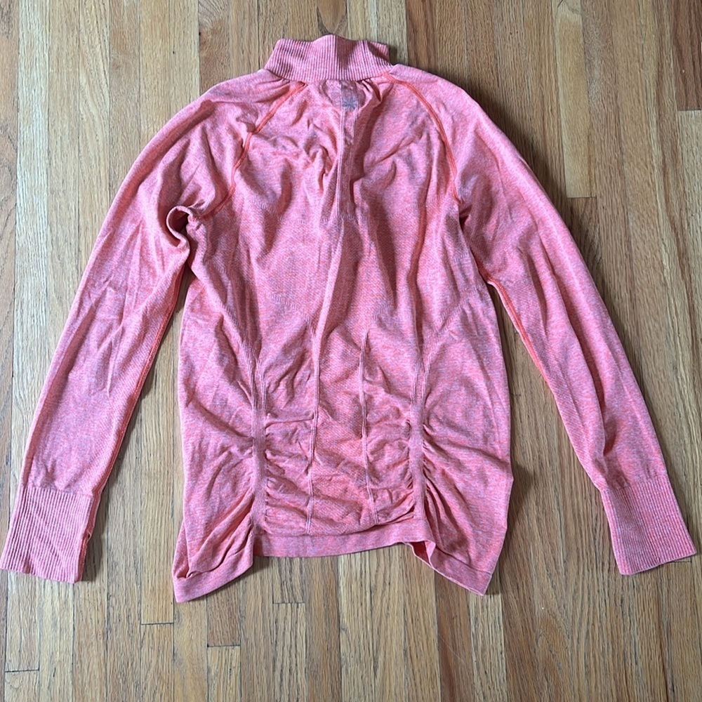 Athleta Pink Fast Track Half-zip Ruched Top - Picture 4 of 5